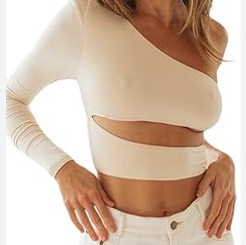 Sndys Top Cropped Ivory Size 4